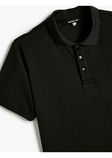 Spor Tişört Polo Yaka Basic Kısa Kollu Düğmeli modelleri