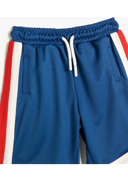 Şort Renk Bloklu Beli Lastikli Cepli modelleri