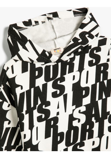 Kapşonlu Sweatshirt Uzun Kollu Desenli modelleri