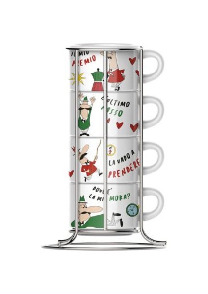 Set 4'lü Stackable Cappuccino Fincan Seti