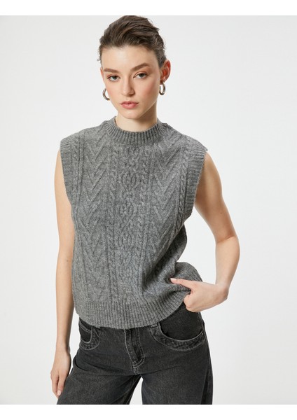 Örgü Süveter Dokulu Bisiklet Yaka Kolsuz fiyatları