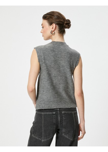 Örgü Süveter Dokulu Bisiklet Yaka Kolsuz fırsatları