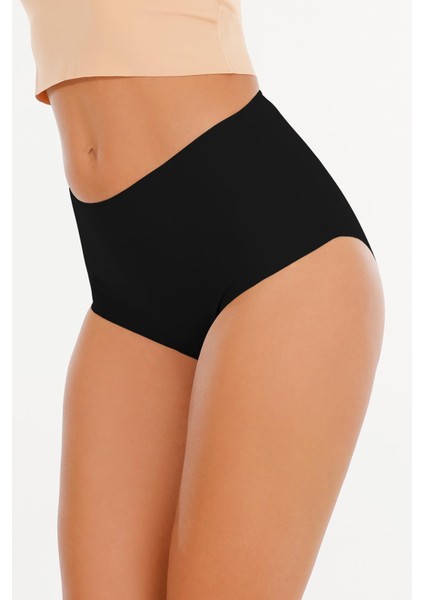 Kadın Yüksek Bel Lazer Kesim (Beli Lastikli) 5li Külot Set - KTS2035 5-SİYAH fırsatları