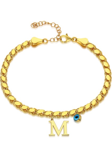 Harfli Pullu Zincir Bileklik