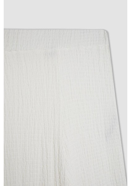 Regular Fit Beli Lastikli Basic Düz Bürümcük Pantolon D4415AX24SM