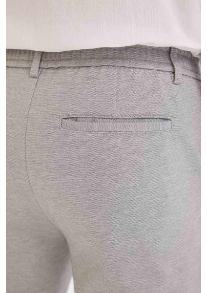 Jogger Yazlık Kumaş Pantolon Her Yöne Esneyen Düğmeli Basic Düz Cepli Düz Paça T6317AZ24SP