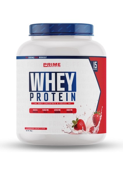 Prime Nutrition Whey Protein™ 495 Gram - Strawberry Cream - 15 Servis