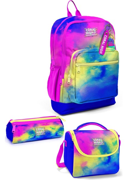 Kids Renkli Batik Desenli 3’lü Okul Çanta Seti SET0123757 fiyatları