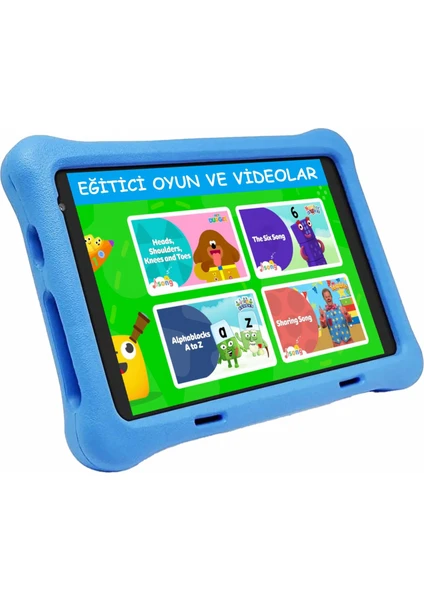 Npo 8" IPS Ekran 4gb 64GB Android 13.0 A133P 1.8ghz Antişok Çocuk Tableti Kids Tablet Mavi RS407+