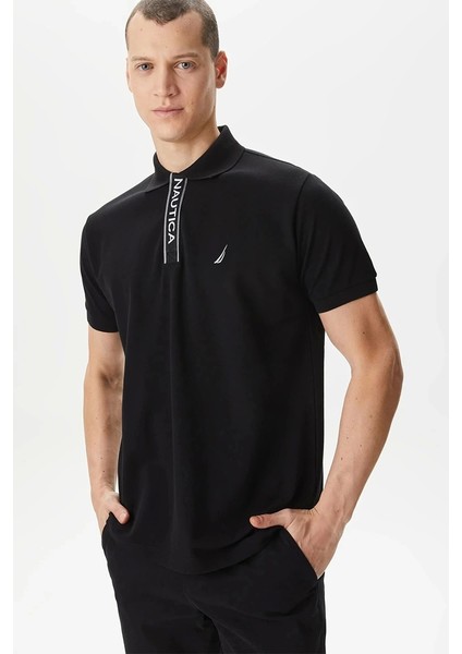 Nautıca Erkek Siyah Classıc Fıt Kısa Kollu Polo