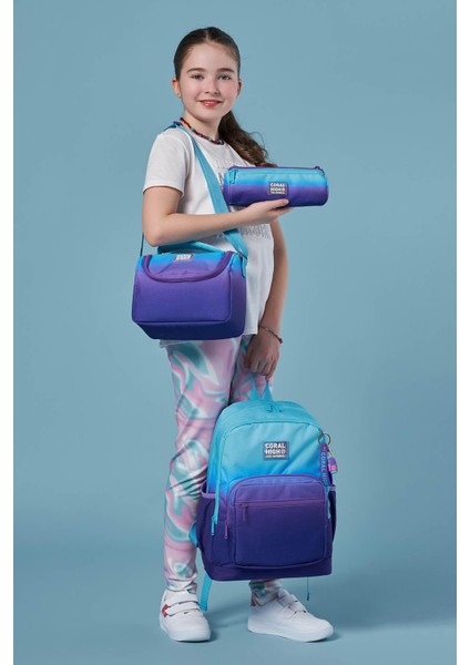 Kids Turkuaz Mor Renk Geçişli 3’lü Okul Çanta Seti SET0123763