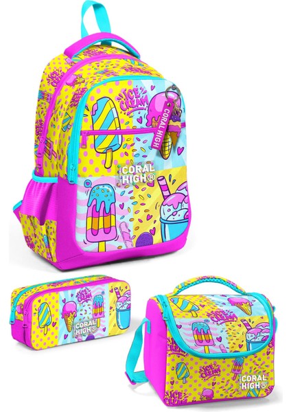 Kids Mixed Dondurma Desenli 3’lü Okul Çanta Seti SET0123645
