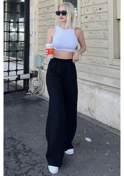 Kadın Beli Lastikli Yazlık Dokulu Palazzo Pantolon indirimleri