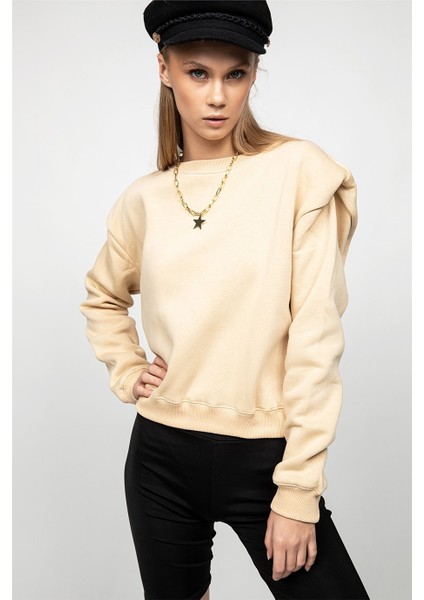 Vatkalı Bej Sweat