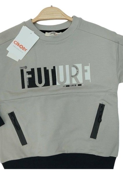 Erkek Çocuk Future Baskılı Pamuklu Uzun Kollu Tshirt