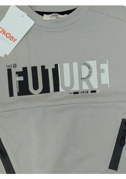 Erkek Çocuk Future Baskılı Pamuklu Uzun Kollu Tshirt