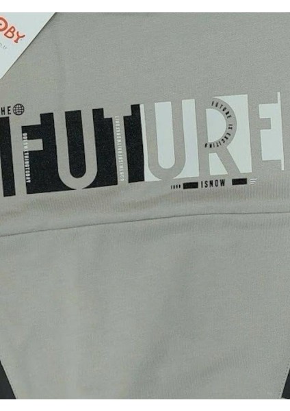 Erkek Çocuk Future Baskılı Pamuklu Uzun Kollu Tshirt