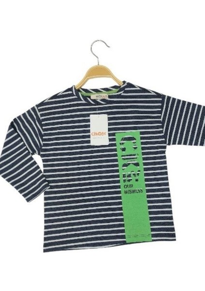 Erkek Çocuk Pamuklu Ince Uzun Kollu Çizgili Tshirt fırsatları