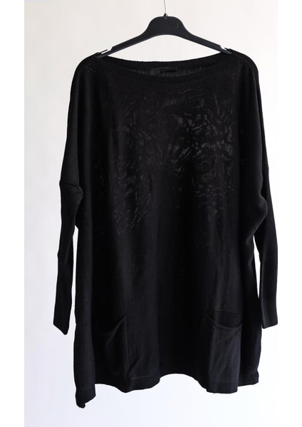 Siyah Oversize Çift Cepli Tunik modelleri