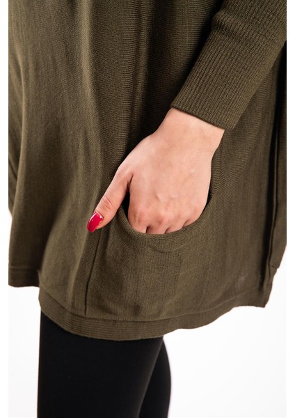 Haki Oversize Çift Cepli Tunik