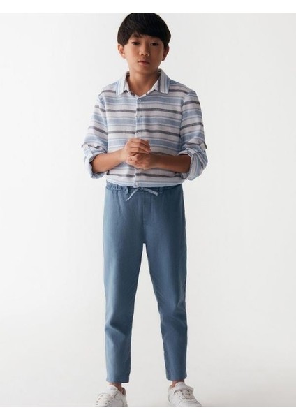 Erkek Çocuk Pamuklu Beli Lastikli Pantolon
