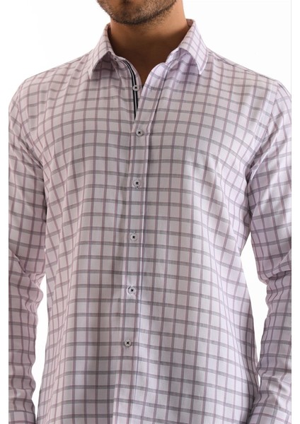 Beyaz Ekose Kareli Regular Erkek Gömlek fırsatları
