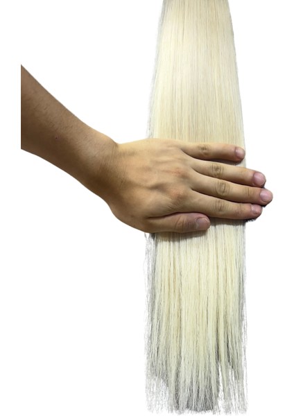 Halit Can HairKing 55CM Uzbek Ömbre H4( 8.1/613 Platin ) 200ADET, 120GR ,mikro Kaynak [100% Gerçek Insan Saçı]