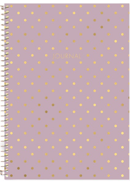 Puantiyeli Defter Çizgili Lila 17X24 cm