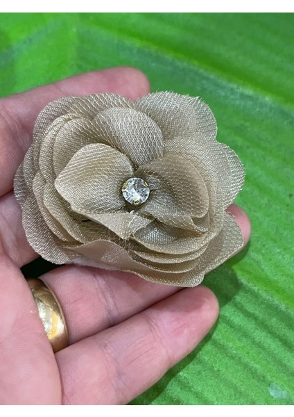Süt Kahve Çiçek Broş Yaka Iğnesi 5x5 cm fiyatları