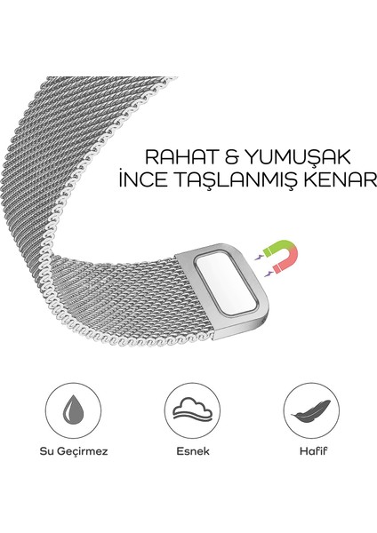 Xiaomi Redmi Watch 3 Active Milano Loop Mıknatıslı Paslanmaz Örgü Metal Kordon modelleri