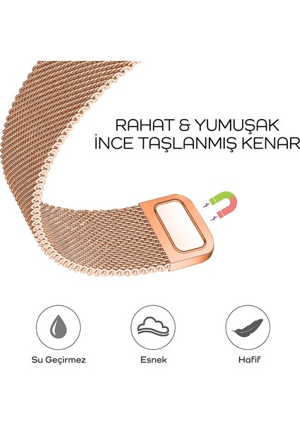 Xiaomi Redmi Watch 3 Active Milano Loop Mıknatıslı Paslanmaz Örgü Metal Kordon modelleri