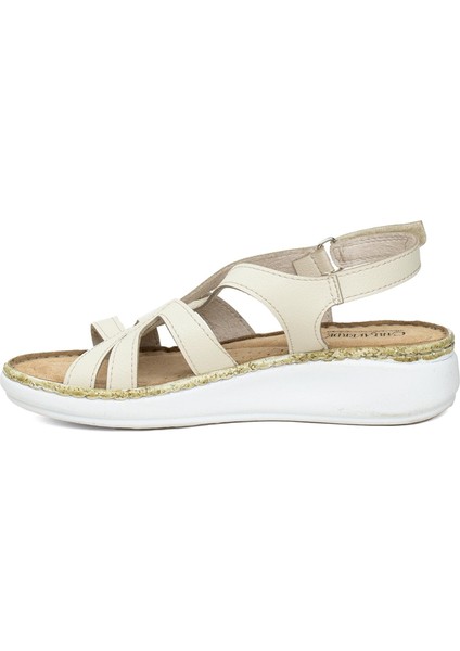 Elit SRY216919C Kadın Düz Sandalet Bej modelleri