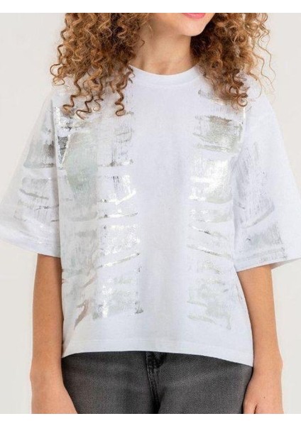 Kız Çocuk Fırça Varaklı Tshirt indirimleri