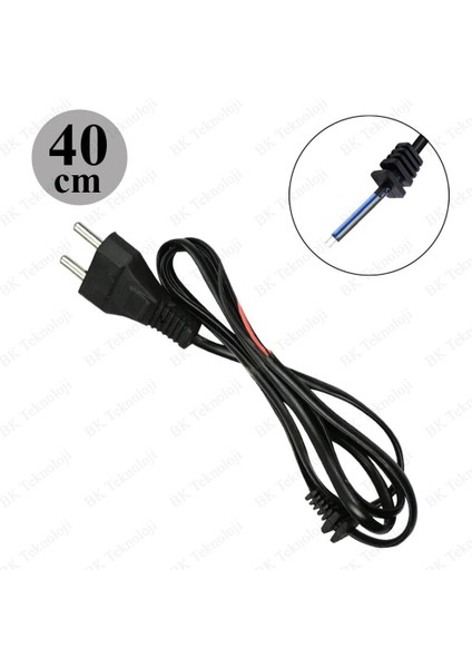 2 Telli Açık Uçlu Lehimlenebilir Power Güç Kablosu - 40CM