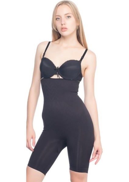 2074 Yüksek Bel Desenli Double Uzun Paçalı Korse