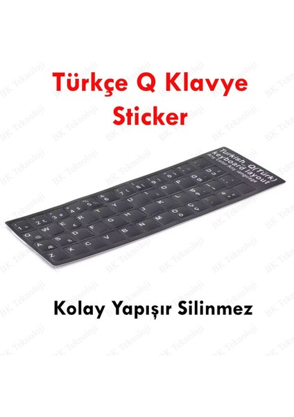 Notebook ve Pc Uyumlu Türkçe Q Klavye Tuş Takımı Etiketi
