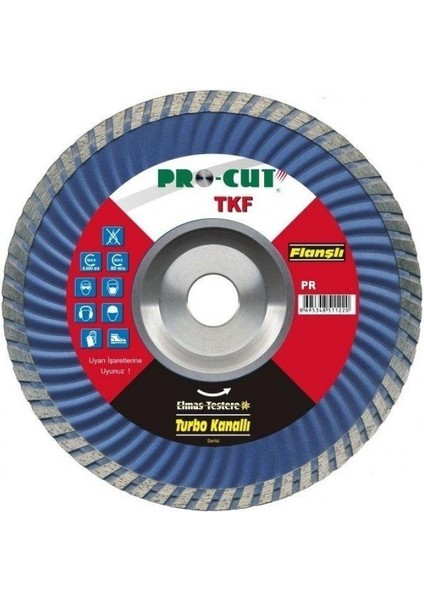 PR51122 180 mm Turbo Kanallı Kesim Bıçağı (Flanşlı)