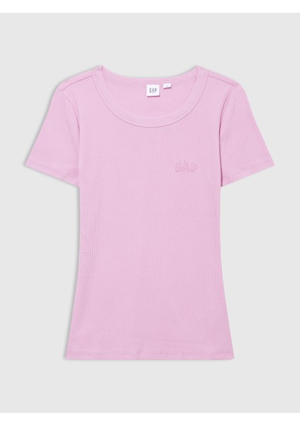 Kadın Pembe Fitilli Gap Logo T-Shirt