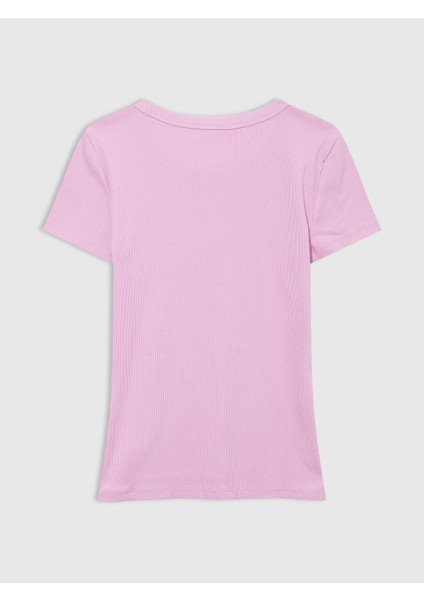 Kadın Pembe Fitilli Gap Logo T-Shirt