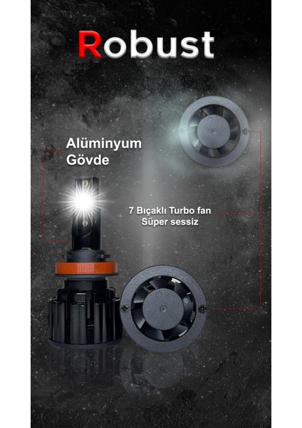 LED Xenon H1 S8 10.000 Lümen 50 Watt Csp 12V-24V Uyumlu Kısa Tıp modelleri