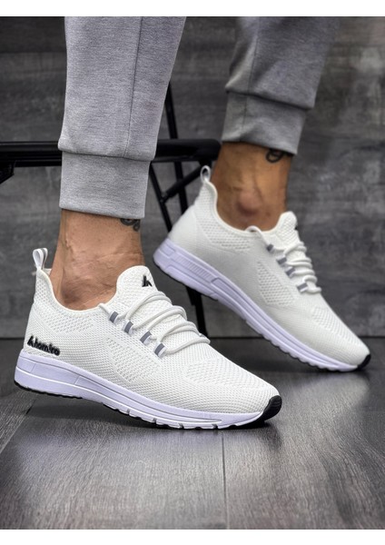 Bağcıklı Triko Phylon Taban Spor Ayakkabı-Beyaz fiyatları