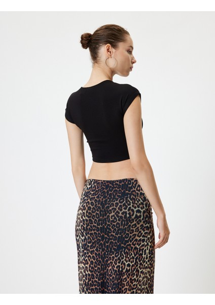 Basic Tişört Kap Kol Bisiklet Yaka Modal Karışımlı Slim Fit fırsatları