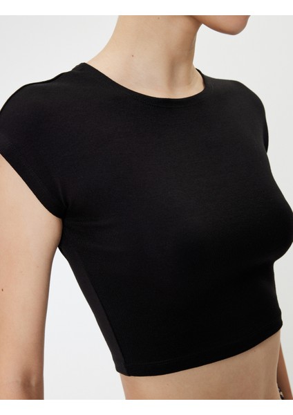 Basic Tişört Kap Kol Bisiklet Yaka Modal Karışımlı Slim Fit indirimleri