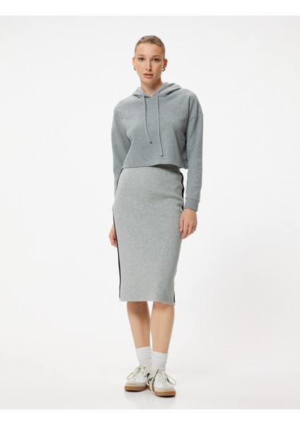 Midi Boy Triko Kalem Etek Yanları Şerit Detaylı Standart Bel