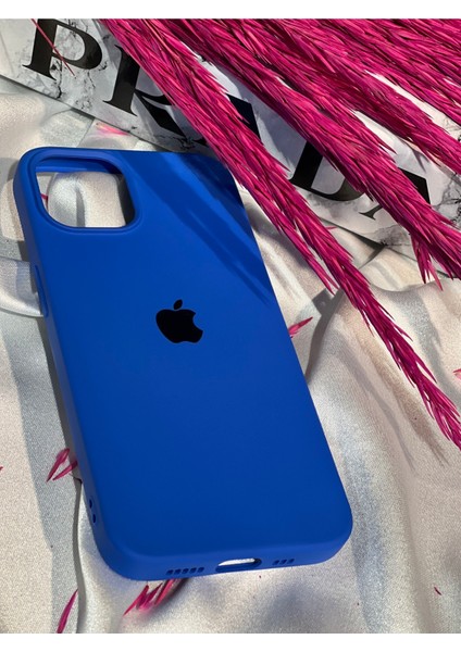 iPhone 14 Plus Uyumlu Logolu Içi Kadife Silikon Telefon Kılıfı