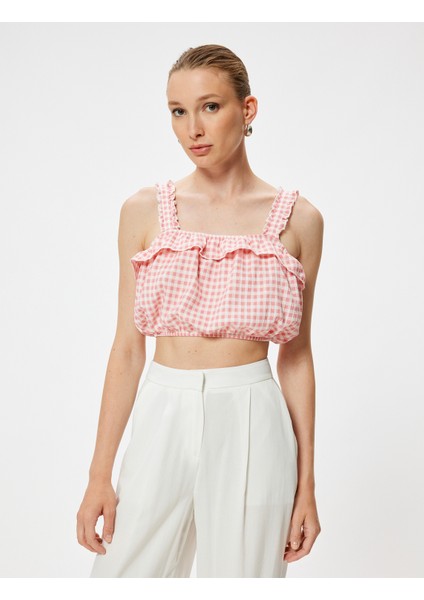 Pötikareli Fırfırlı Büstiyer Kalın Askılı Slim Fit modelleri