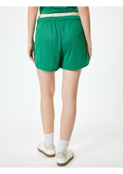 Mini Şort Çift Bel Detaylı Yüksek Bel Rahat Kesim Beli Bağcıklı fırsatları