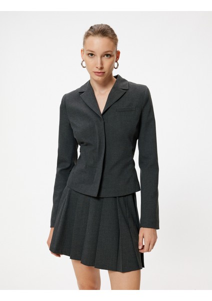Slim Fit Blazer Ceket Cepli Ters Yaka modelleri