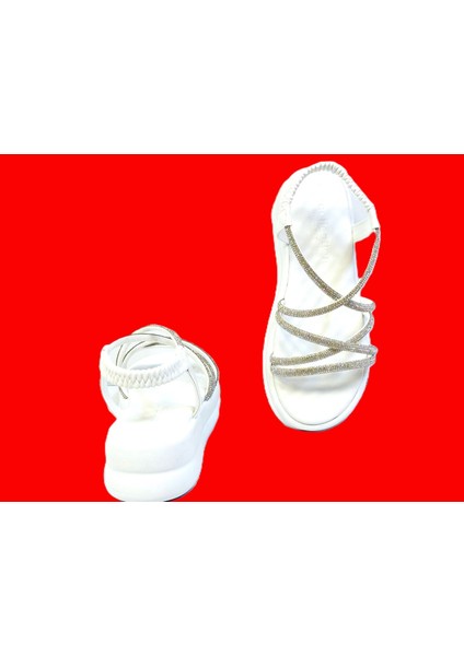 Kafkaslar Yeni Model Kalın Taban Anatomik Yumuşak Ince Bantlı Taşlı Kadın Sandalet modelleri