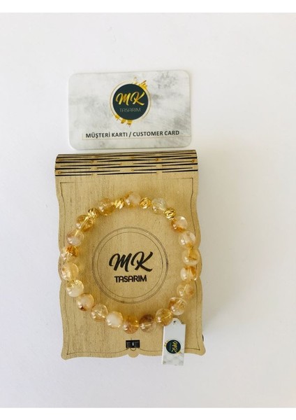 Gerçek Sitrin Taşı %100 Orıjınal Bileklik MKT6003